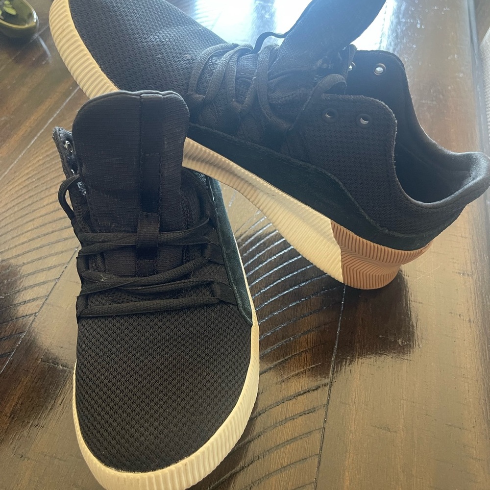 Sorel Black and White Sneakers with Tan Sole